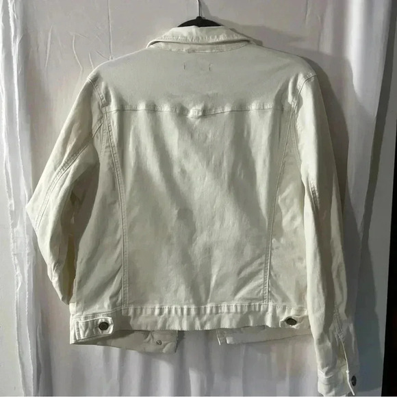 Prosperity Women’s XL White Jean Jacket | Stretch Lightweight Mid-Length - Picture 2 of 13